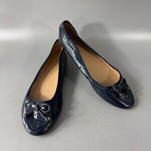 GARVALIN Blue Patent Leather Flats, Size 39